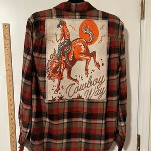 Women’s Upcycled Flannel Western Plaid Shirt